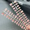 Colección de uñas postizas cuadradas cortas de ojo de gato deslumbrantes de verano transfronterizas, arte de uñas iluminador de alta gama, nuevas tiras de uñas, coloridas al por mayor