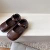 Zapatos Infantiles Marrones Estilo Francés, Zapatos de Cuero para Niños Pequeños, Zapatos de Princesa para Niñas, Zapatos de Bebé con Suela Suave, Zapatos de Princesa para Niños de Otoño