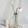 Lírios Calla de PU Branco e Vermelho, Mini Lírios Calla, Lírios Calla Realistas para Decoração de Casamento, Acessórios Florais, Flores Artificiais