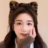 Diadema de felpa estilo coreano con un lindo diseño de caricatura, perfecta para crear un look de corona alta, ideal para otoño e invierno, y se puede usar como accesorio para el cabello para aplicar mascarillas faciales