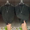 2026 Inverno Novo Mais Vendido Estampa de Leopardo Gola Redonda Blusa Alta Qualidade Moda Masculina Confortável Manga Curta Tendência Estilo Coreano