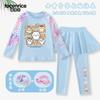 Traje de Banho Infantil Novo Estilo para Meninas, Duas Peças com Manga Longa e Calça Longa, Fofo Fato de Banho com Proteção Solar para Meninas Mais Velhas, Moderno