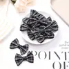 Pajarita de Tela a Cuadros, Pajarita de Cuadros Oscuros, Ropa para Niños, Zapatos, Calcetines, Bolsos, Ropa, Accesorios para el Cabello, Accesorios, Lazos para Niños, Estilo Pequeño Chanel