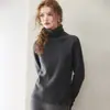 Nuevo Suéter de Cashmere 100% Puro de Cuello Alto para Mujer Otoño/Invierno 2026, Versátil para el Trabajo, Suéter de Punto de Color Sólido