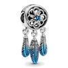 Pulseira de Pan Azul Transparente Brilhante Charm Redondo Dia das Mães Pingente Contas Pulseira Banhada a Prata Pulseira Contas Soltas