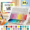 Nuevo Marcador de Acrílico Líquido Directo con Punta Suave para Estudiantes, Especializado para Arte, Pincel de Acuarela, Juego de Caja Transparente Apilable, Bolígrafo para Dibujo y Graffiti