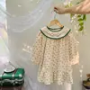 Vestido retro bordado de manga larga estilo francés para niñas, colección primavera 2026, dulce estampado floral, elegante vestido de princesa para niños