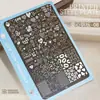 Placa de Transferencia para Uñas Estampado Encaje Estampado Leopardo Cuadros Corazón Lujo Estilo Chino Patrón Plantilla Herramienta de Sello para Uñas