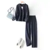 Conjunto completo outono e inverno com suéter esportivo casual calça duas peças jaqueta nova feminina 2024 calça terno casual