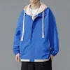 Chaqueta casual 2026 para hombre, estilo high street japonés de moda, look de dos piezas inspirado en Instagram, chaqueta con capucha genial y elegante
