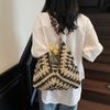 Bolso de Paja de Verano para Mujer 2025 Nuevo Vacaciones en la Costa Playa Recortado Bolso Tote de Hombro Tejido Bolso Cesta de Verduras
