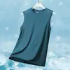Nuevo Chaleco Pulóver Casual de Cuello Redondo para Hombre Verano 2026, Camiseta de Tirantes de Seda Hielo de Secado Rápido para Deportes Juventud