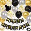 19 Peças Balões Kit de Aniversário feliz aniversário Bandeirola de Puxar Para Layout de Aniversário Decoração de Festa