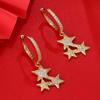 Pendientes de Moda para Mujer con Hebilla de Oreja de Cruz de Palma de Circonita Incrustada de Micro Cruz Transfronterizos Explosivos Exquisitos de Lujo Ligero de Diseño de Nicho Atmosférico