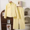 Traje para Niña Otoño Nuevo Estilo 2026 Comercio Exterior Transfronterizo Alta Gama Elegante Camisa con Solapa para Niño Conjunto de Dos Piezas para Niños