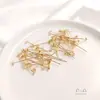 Accesorios para Joyería DIY que Conservan el Color Aguja en Forma de T Rellena de Oro de 14K Estrella de Cinco Puntas Corazón Aguja de Cabeza Plana Material para Joyería Hecha a Mano