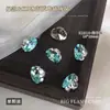 Decoraciones para Uñas con Cristales K9 Azul Mar Glacial y Pedrería Apilada, Deslumbrantes Sin Base, Accesorios de Bolas de Pedrería Apiladas con Forma de Huevo de Paloma Terminados en Ángulo Recto Largo