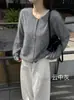 Cárdigan de Lana Polar con Cuello Redondo Estilo Europeo 26 para Mujer de Hong Kong y American Apparel, Suéter de Punto Suave con Botón Dorado Pequeño de Alta Gama