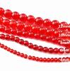 Cuentas de cristal rojo para bricolaje, pulsera de hilo de cristal hecha a mano, cuentas sueltas, joyería, material para colgar cuentas redondas