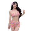 Traje de baño de moda Dopamina para mujer Ligeramente rellenita mm Bikini de dos piezas Conjunto de tres piezas Bikini sexy Ropa de baño para mujer de 100 kg