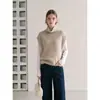 Chaleco de punto sin mangas en capas de cuello alto para mujer, estilo coreano, holgado y casual, perfecto para usar en capas en otoño e invierno, 25708