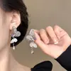 Pendientes de Mariposa Morados Frescos con Circonita Hueca para Mujer, Lujo Accesible, Pendientes de Moda de Estilo Exquisito y Fresco, Venta Caliente en Xiaohongshu