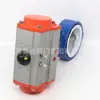 Válvula Borboleta Pneumática Par D671F-16Q Braçadeira Par Vedação PtFe Placa da Válvula em Aço Inoxidável Válvula Borboleta Pneumática DN50