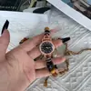 Reloj de Pulsera para Niños Estilo Étnico Retro Dibujos Animados Gato Negro con Cuentas Dial Pequeño Simple Nicho Accesorios