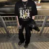 Camiseta Genial de Manga Corta Estilo Retro Americano para Hombres y Mujeres, Top Holgado de Cuello Redondo Streetwear, Ropa de Verano Oversize High Street para Jóvenes