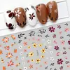 Pegatinas de uñas de hojas de flores frescas para simulación transfronteriza, calcomanías de uñas de flores y hierba de colores lindos