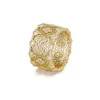 Joyería de Plata Caliente en Vivo Nuevo Anillo de Encaje de Plata de Ley S925 Anillo de Malla Hueca Chapado en Oro Versión Ancha Europea y Americana para Mujer