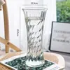 Jarrón de cristal en forma de cono, estilo ins nórdico, jarrón transparente grande y simple para bambú hidropónico, decoración de arreglo floral de escritorio y sala de estar