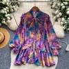 Camisa Estilo Dulce Francés con Estampado Floral para Mujer, Otoño 2026, Cárdigan Holgado Retro Maduro, Top para el Trabajo