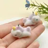 Fofo Desenho Animado Criativo Resina Flocked Cachorrinho Unicórnio Alpaca Pingente Pingente DIY Corrente de Celular Acessórios Material