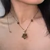 Collar de Cuerda Trenzada con Colgante de Estrella Estilo Maillard Retro Diseño Único de Nicho Cadena para Suéter Cadena para Clavícula Nueva de Otoño e Invierno