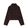 Moda europea y americana transfronteriza para mujer AliExpress superventas chaqueta elegante de pana con cuello y manga larga