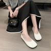 Zapatos de Abuela para Mujer Zapatos Planos 2025 Nuevo Estilo Coreano Versátiles Cuatro Estaciones Zapatos de Tacón Fruncidos Planos para Mujeres Embarazadas