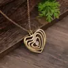Colar Longo Cruzado Quente Geométrico Flor Vazada Amor Feminino Pingente Irregular Escovado Exagerado de Alta Qualidade