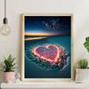 Mosaico Diamante Transfronterizo Paisaje Amor Playa Pintura Decorativa Directo de Fábrica Hecho a Mano Diamante Redondo Diamante Completo Nueva Venta Caliente
