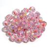 Cuentas sueltas acrílicas transparentes con superficie cortada de color, cuentas redondas con forma de gota de aceite de color, cuentas sueltas con agujero recto, cuentas DIY semiacabadas