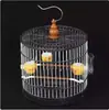 Jaula de Pájaro de Plástico con Base Extraíble, Pinzón Rojo, Jilguero, Jaula Redonda de Plástico, Accesorios para Jaula de Pájaro Jilguero