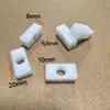 Peças de máquinas têxteis e peças de máquinas elásticas: blocos de conexão, arruelas, pequenos deslizadores, cabeças esféricas, cabeças de haste de tração, hastes guia