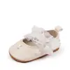 Zapatos nuevos de primavera para bebés y niños pequeños, zapatos de princesa Mary Jane con perlas para niñas, zapatos de cuero de moda con suela blanda