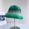Gorro de Punto con Gradiente de Encaje Dulce Estilo Japonés para Mujer, Versátil Cálido de Lana Casual de Invierno, Sombrero de Pescador Elegante Resistente al Frío