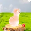 Decoração de resina para micro paisagem, desenho animado fofo, alpaca luminosa, decoração tridimensional, artesanato para decoração de mesa, carro, casa
