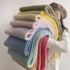 Bufanda de mohair color liso para mujer, chal acolchado de invierno, bufanda cálida, combinable para hombre, otoño e invierno, exterior de Europa y Estados Unidos, venta al por mayor
