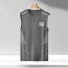 Chaleco de seda de hielo para hombre, moderno, fino, de cuello redondo, de malla, transpirable, de secado rápido, deportivo, ancho, sin mangas, de verano