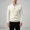 AliExpress Nuevo Suéter de Punto con Cuello Alto y Media Cremallera para Hombre Otoño/Invierno Talla Grande Moda Casual Camisa Base Ropa para Hombre
