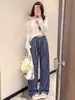 Pantalones de cuadros retro para mujer, nuevo estilo de otoño, de nicho, de cintura alta, fluidos, casuales, de pierna recta, de pierna ancha, pantalones para mujer