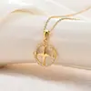 Collar de Acero Inoxidable Chapado en Oro de 18K Collar de Brújula Exquisito Versátil Sencillo Lujo Ligero Elegante Colgante de Circonita